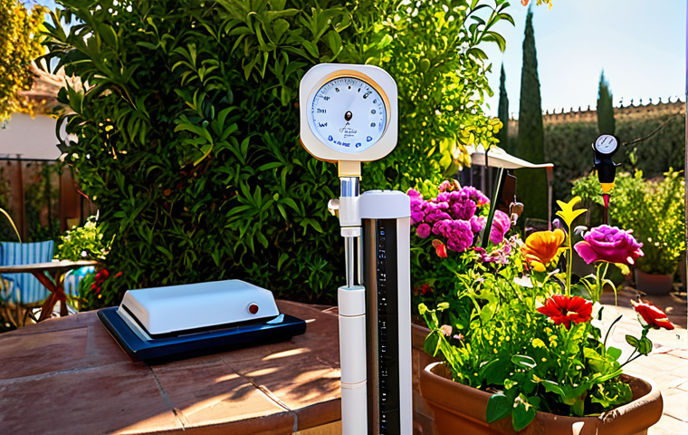 기후변화 관측 참여를 위한 실행 계획 수립 - Backyard Weather Station**

"A vibrant backyard garden featuring a home weather station. Focus on a ...