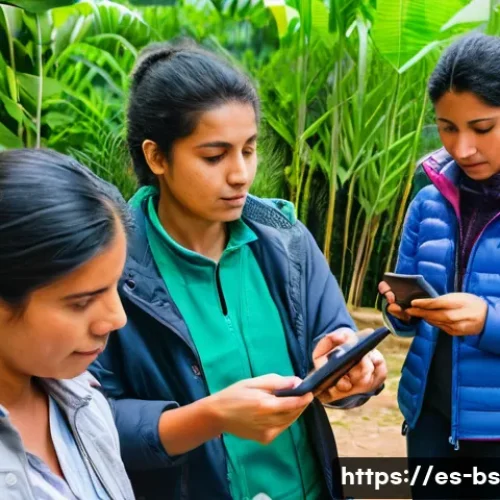 Home 32 기후변화 시민 관측 참여를 위한 도전과제 - A diverse group of Latin American community members participating in an outdoor climate observation ...