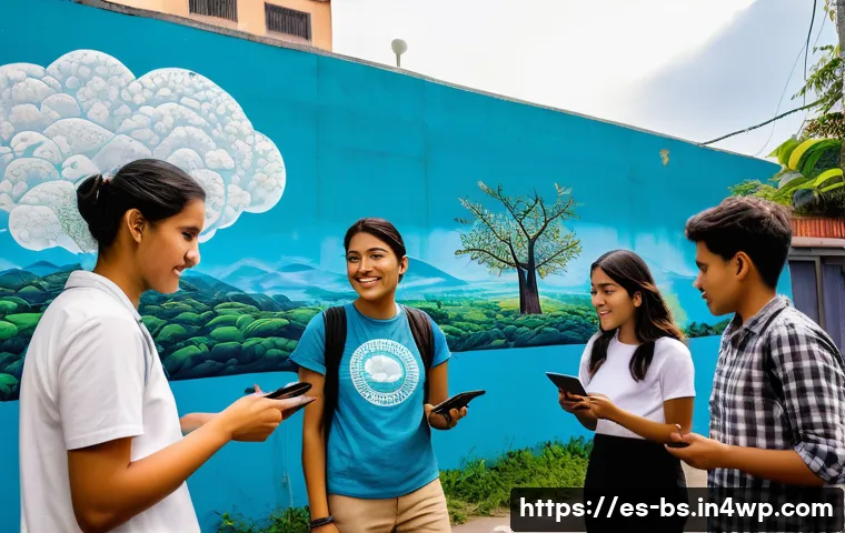 기후변화 관측의 민주적 접근 방식 - A vibrant community event in a Latin American urban neighborhood focused on environmental monitoring...